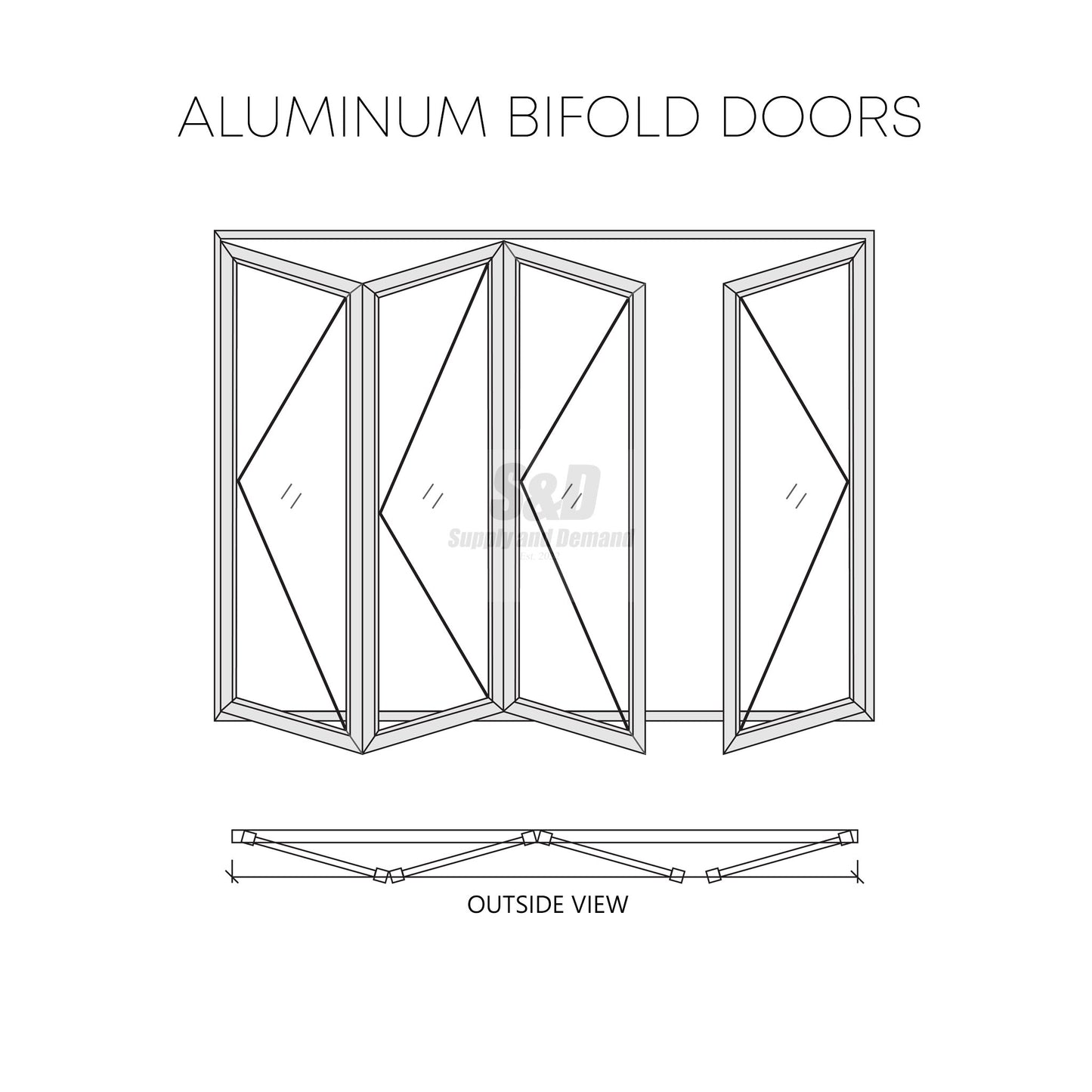 Aluminum Folding Door 132 x 96
