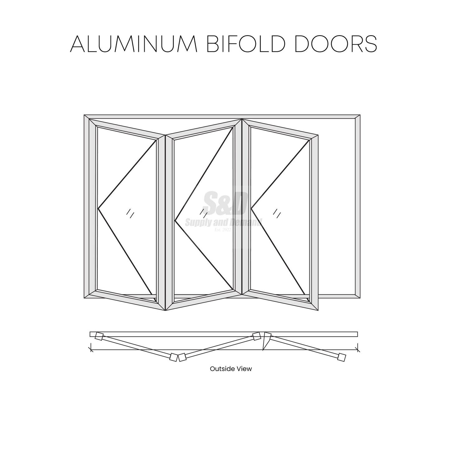 Aluminum Folding Door 108 x 80