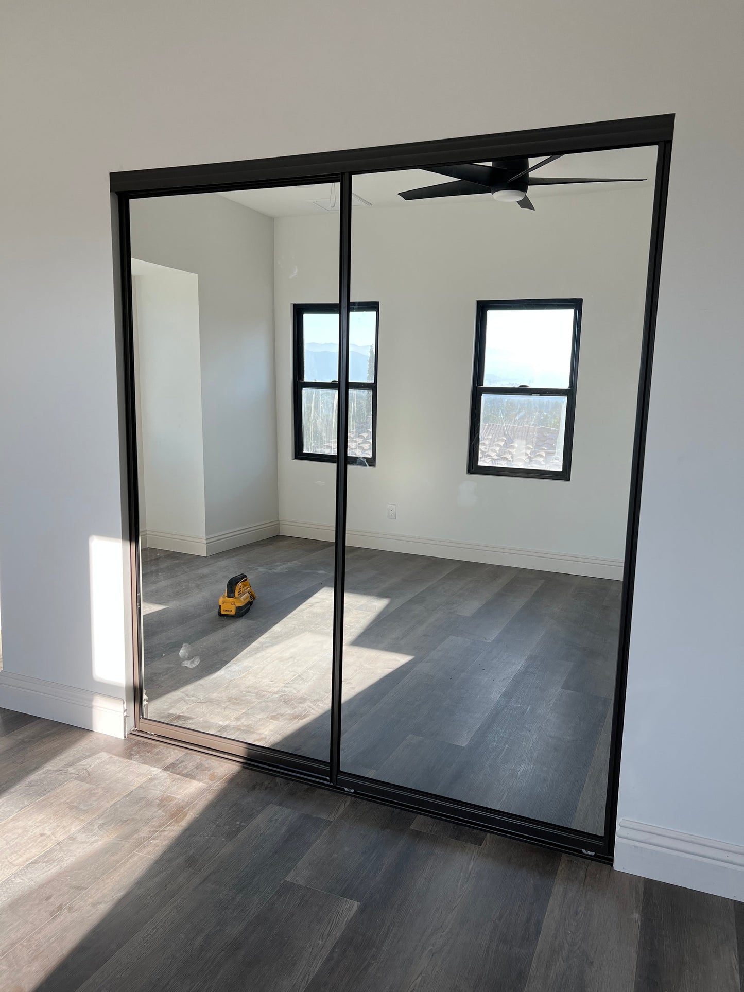 Bronze Sliding Mirror Closet Door Set
