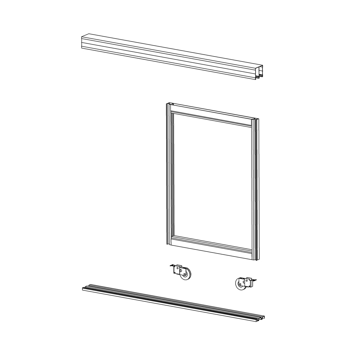 Silver Sliding Mirror Closet Door Set